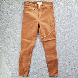 L'AGENCE Margot High Rise Skinny Coated Jean In Java Coated Womens Size 24